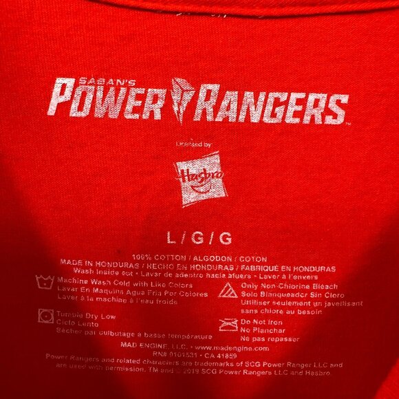 Tyrannosaurus Rex Red Power Ranger Costume Hasbro Tee L - Picture 4 of 5